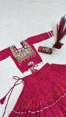 Pink Color Thread, embroidery and codi work  faux georgette Lehenga Choli Set 3
