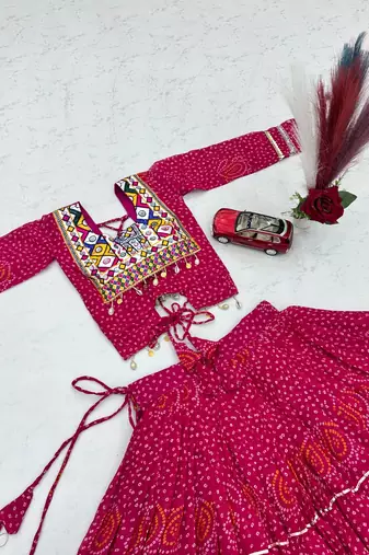 Pink Color Thread, embroidery and codi work  faux georgette Lehenga Choli Set