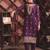 Wine sequins embroidered faux georgette stitched salwar kameez