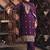 Wine sequins embroidered faux georgette stitched salwar kameez