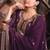 Wine sequins embroidered faux georgette stitched salwar kameez