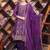 Purple sequins embroidered faux georgette stitched salwar kameez