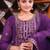 Purple sequins embroidered faux georgette stitched salwar kameez