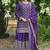 Purple sequins embroidered chinon stitched salwar kameez