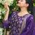 Purple sequins embroidered chinon stitched salwar kameez