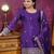 Purple sequins embroidered chinon stitched salwar kameez
