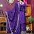 Purple sequins embroidered chinon stitched salwar kameez
