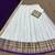 South Indian Traditional Half Saree in Off-White & Deep Violet Blue