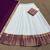 Off-White & Purple  Half Saree Set with Contrast Zari Border and Unstitched Blouse Piece