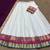 Off-White Silk Blend Pleated Lehenga Choli with Zari Border and Wine Contrast Dupatta