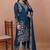 Navy-blue coding sequence embroidered faux georgette stitched salwar kameez
