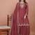 Mustard coding sequence embroidered faux georgette stitched salwar kameez