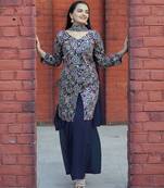 Black sequence embroidered and real mirror work  tappeta silk stitched salwar kameez
