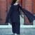 Black sequence embroidered and real mirror work  tappeta silk stitched salwar kameez