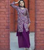 Wine sequence embroidered and real mirror work  tappeta silk stitched salwar kameez