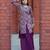Wine sequence embroidered and real mirror work  tappeta silk stitched salwar kameez