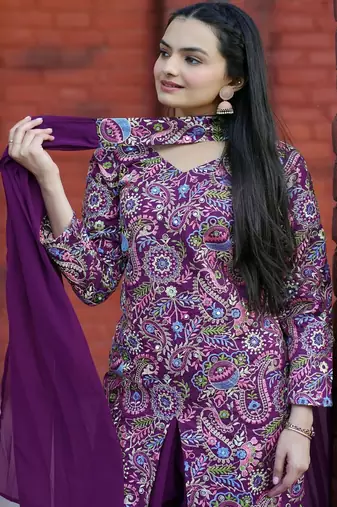 Wine sequence embroidered and real mirror work  tappeta silk stitched salwar kameez