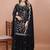 Black sequins embroidered faux georgette stitched salwar kameez