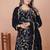 Black sequins embroidered faux georgette stitched salwar kameez