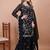 Black sequins embroidered faux georgette stitched salwar kameez