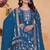 Blue sequins embroidered faux georgette stitched salwar kameez