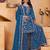 Blue sequins embroidered faux georgette stitched salwar kameez