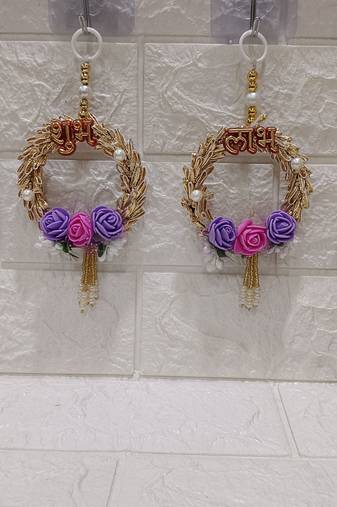 subh labh mini flower hanging for home decoration decor (pack of 2)