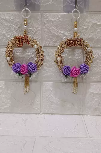subh labh mini flower hanging for home decoration decor (pack of 2)
