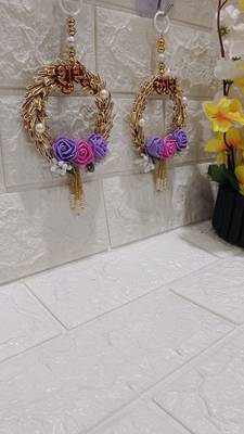 subh labh mini flower hanging for home decoration decor (pack of 2) 3