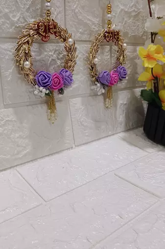 subh labh mini flower hanging for home decoration decor (pack of 2)
