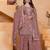 Coffee sequins embroidered faux georgette stitched salwar kameez