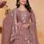 Coffee sequins embroidered faux georgette stitched salwar kameez