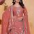 Orange sequins embroidered faux georgette stitched salwar kameez