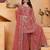 Orange sequins embroidered faux georgette stitched salwar kameez