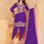 Blue coding sequins embroidered chinon stitched salwar kameez