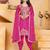 Pink coding sequins embroidered chinon stitched salwar kameez