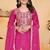 Pink coding sequins embroidered chinon stitched salwar kameez