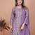 Mauve sequins embroidered chinon stitched salwar kameez