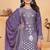 Mauve sequins embroidered chinon stitched salwar kameez