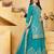 Teal sequins embroidered natural crepe stitched salwar kameez