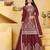 Maroon sequins embroidered natural crepe stitched salwar kameez