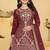 Maroon sequins embroidered natural crepe stitched salwar kameez