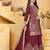 Maroon sequins embroidered natural crepe stitched salwar kameez