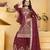 Maroon sequins embroidered natural crepe stitched salwar kameez