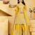 Yellow sequins embroidered natural crepe stitched salwar kameez