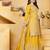 Yellow sequins embroidered natural crepe stitched salwar kameez