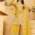 Yellow sequins embroidered natural crepe stitched salwar kameez
