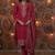 Rani-pink sequins embroidered chinon stitched salwar kameez