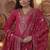 Rani-pink sequins embroidered chinon stitched salwar kameez