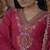 Rani-pink sequins embroidered chinon stitched salwar kameez